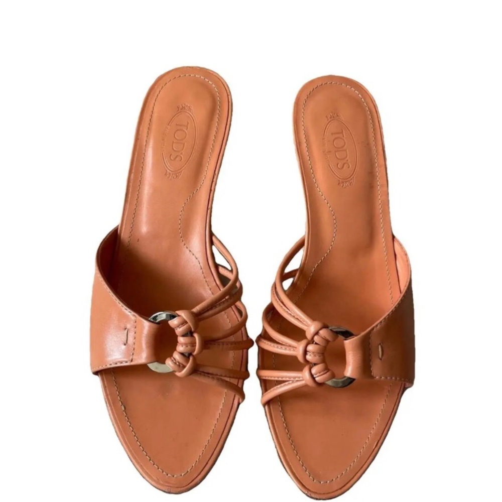 Tod's Women's Salmon Orange Leather Mules
